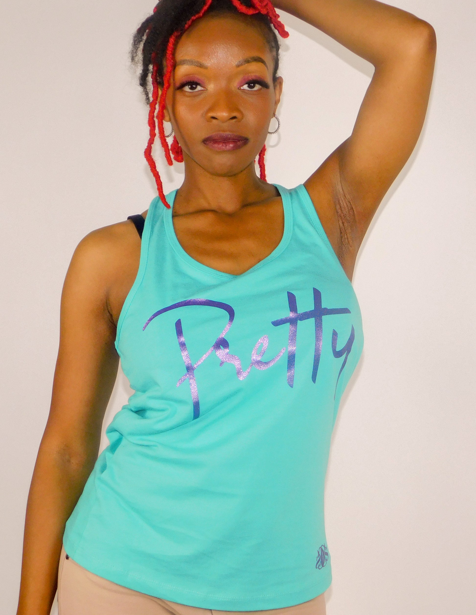 Pretty Secure Racerback Tank- Teal - Secure Cultures