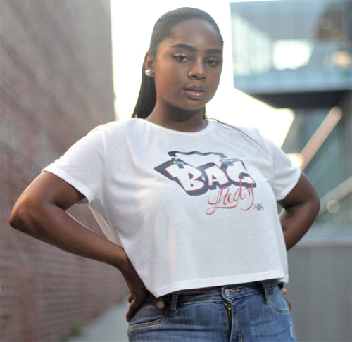 Bag Lady Crop Tee Red/Blk - Secure Cultures